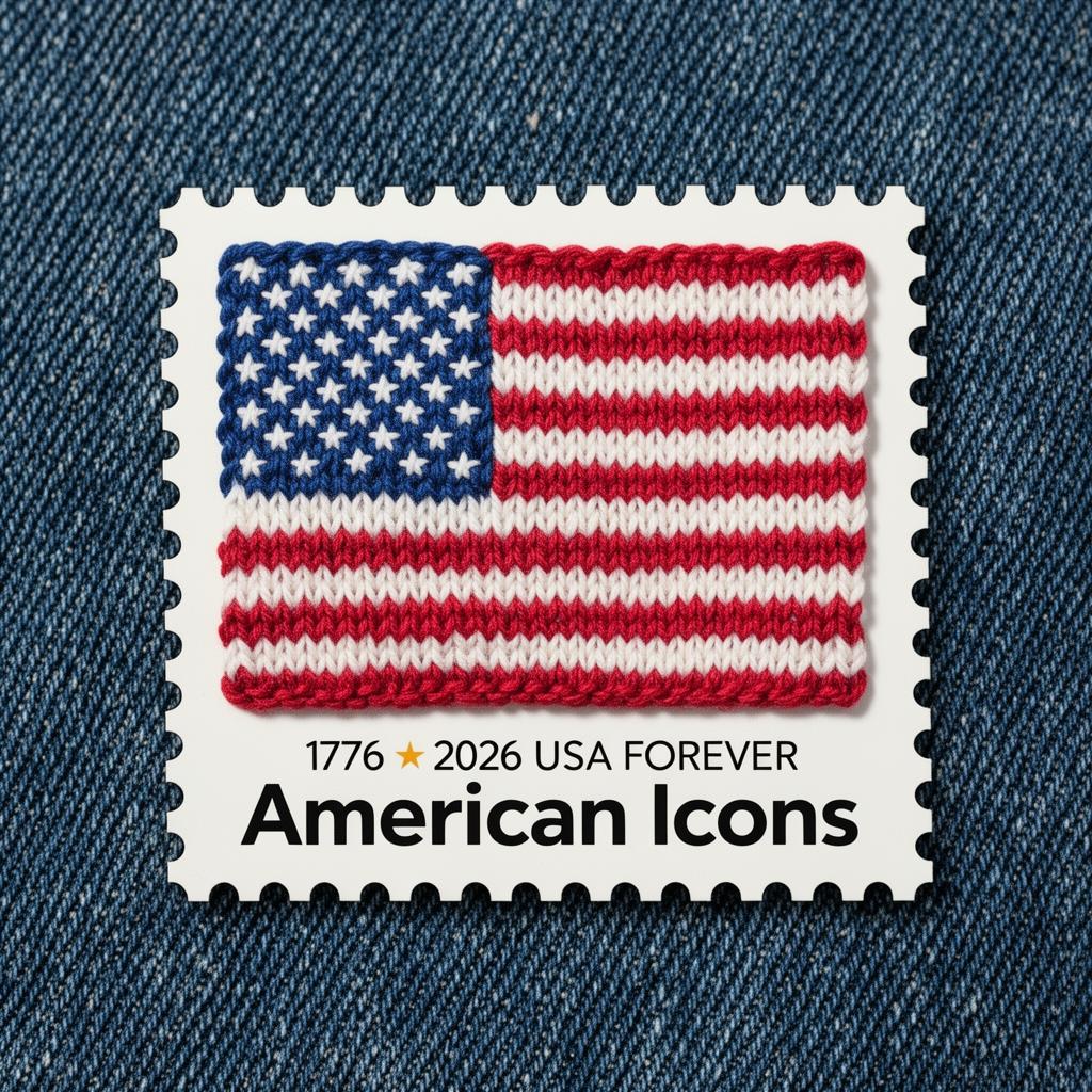 American Icons Forever stamps featuring the US flag